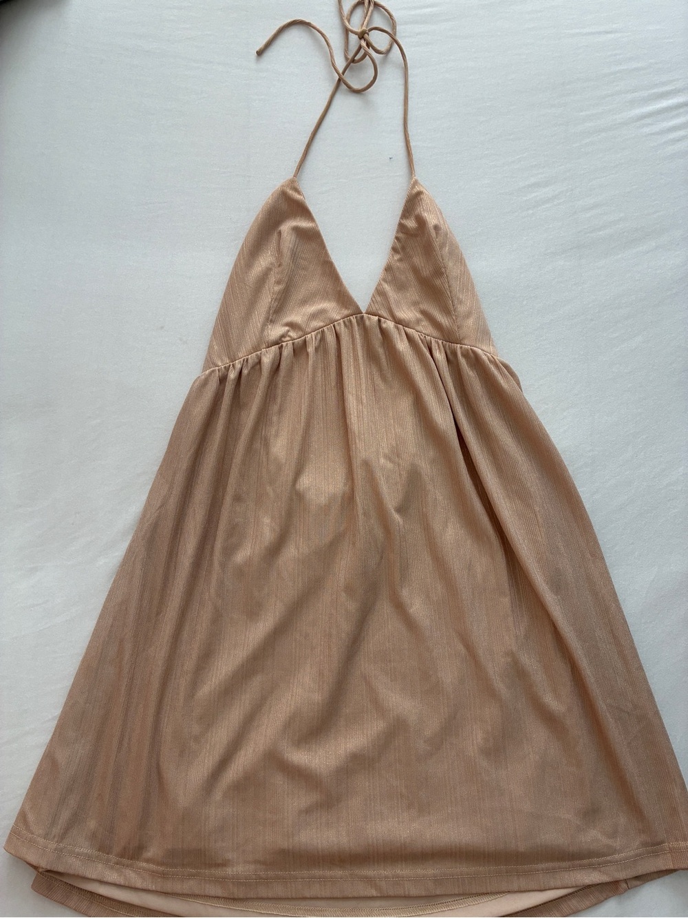 superdown Halter Mini Dress in Gold